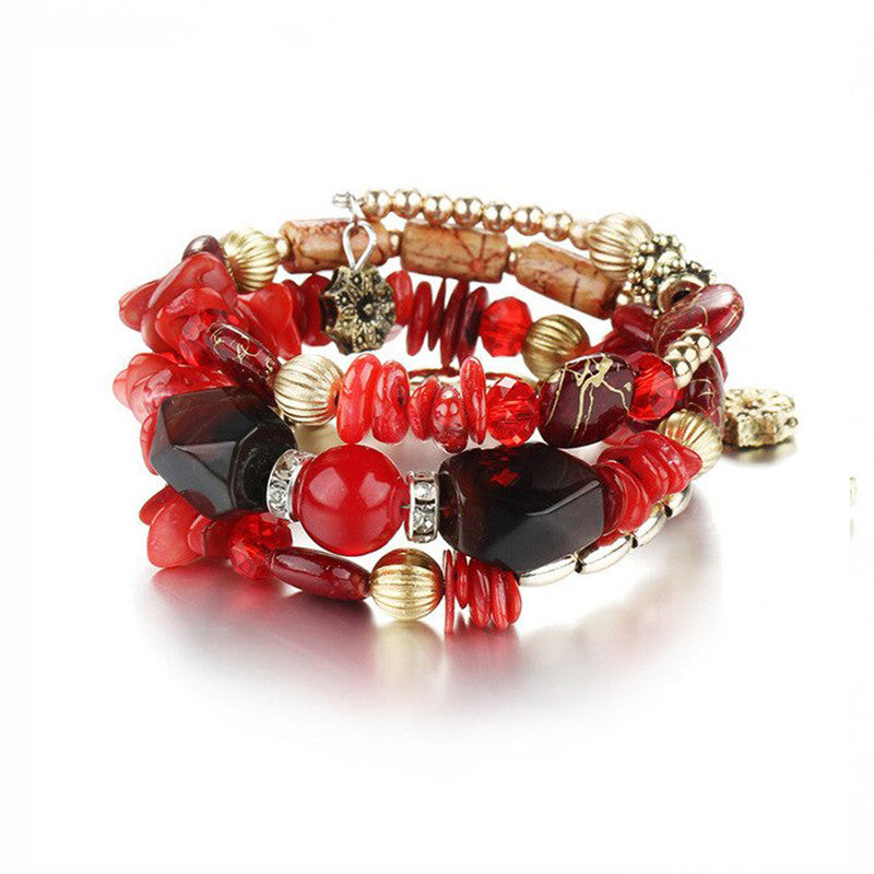 Stunning Bohemia Beads Multi Strand Brilliant Bracelet for Women and Girls