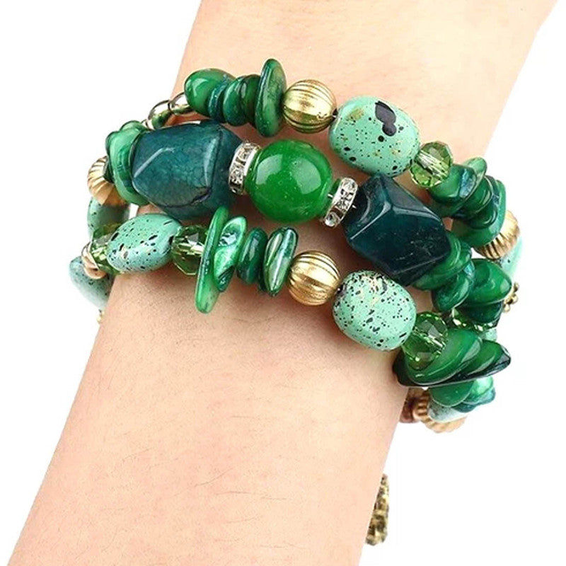 Wonderful Bohemia Beads Multi Strand Swanky Bracelet for Women and Girls