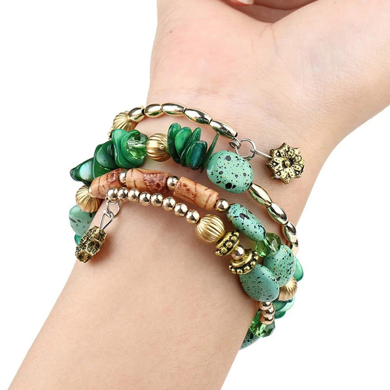 Wonderful Bohemia Beads Multi Strand Swanky Bracelet for Women and Girls