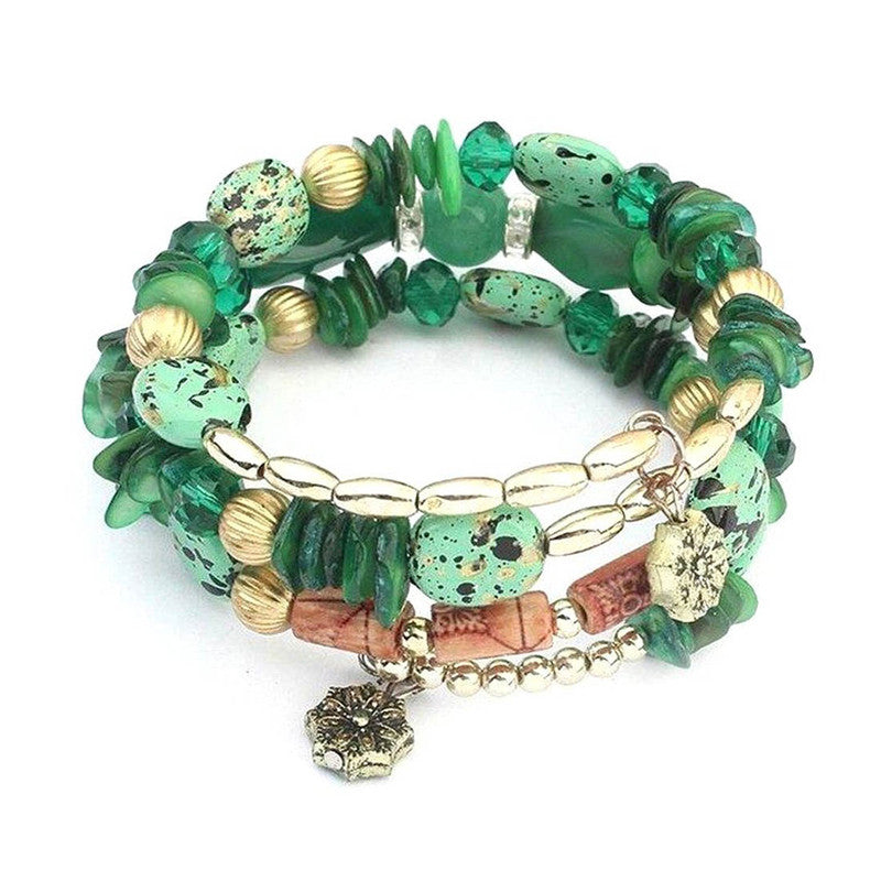 Wonderful Bohemia Beads Multi Strand Swanky Bracelet for Women and Girls