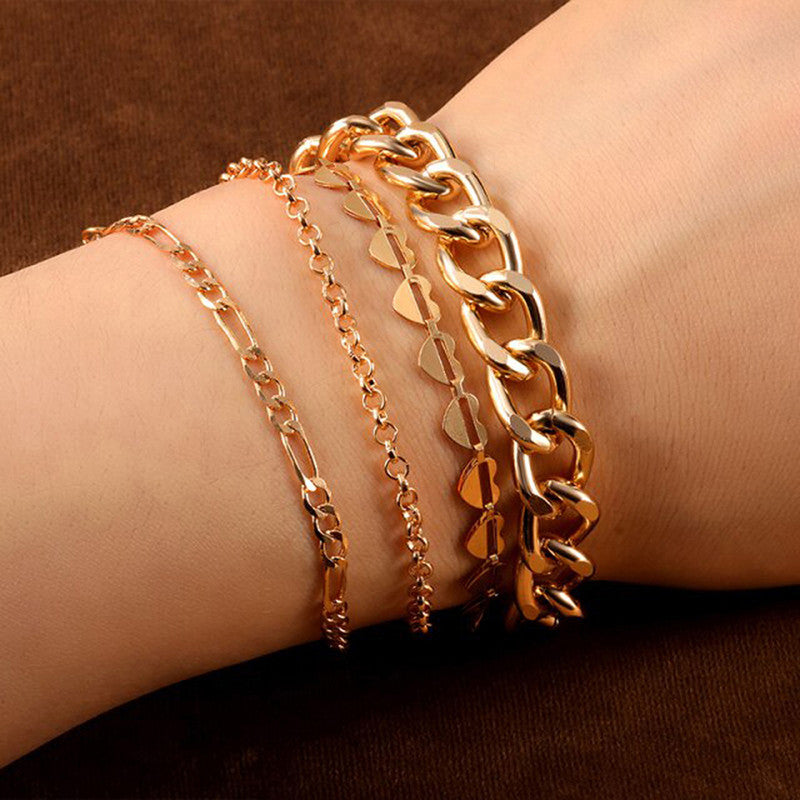 Gold Plated Multi Strand Bracelet For Women - MySmartBazaar