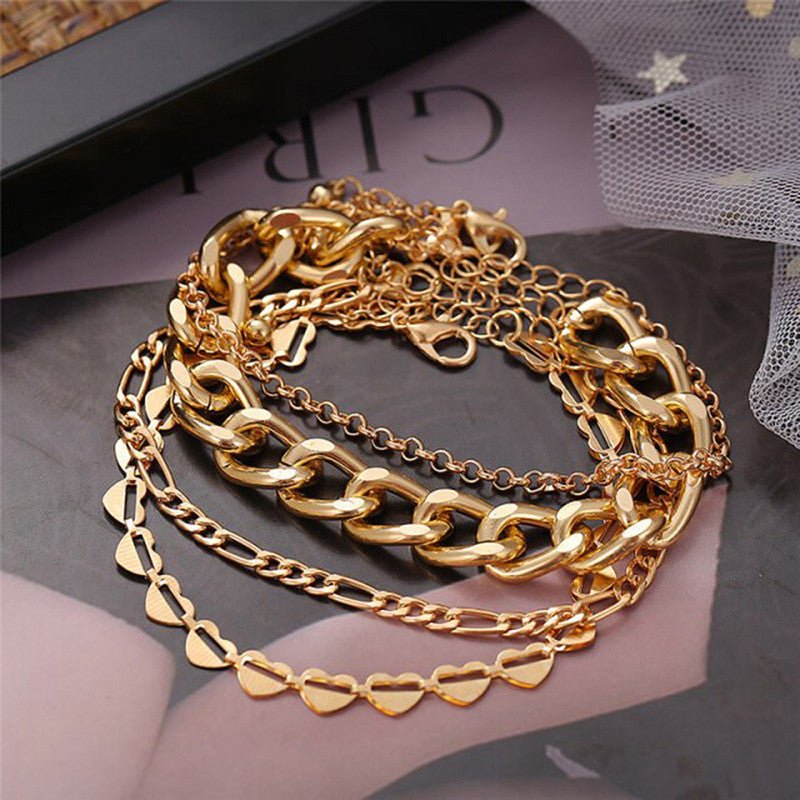 Gold Plated Multi Strand Bracelet For Women - MySmartBazaar