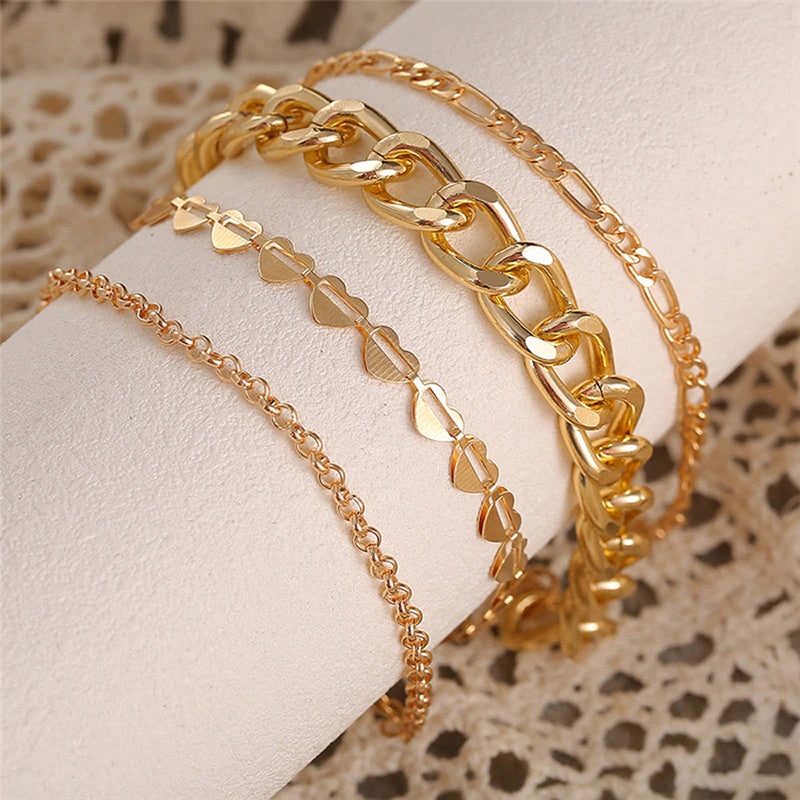 Gold Plated Multi Strand Bracelet For Women