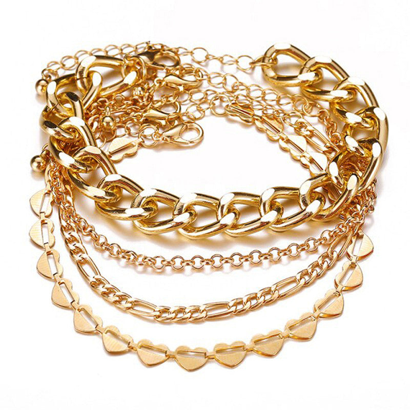 Gold Plated Multi Strand Bracelet For Women - MySmartBazaar