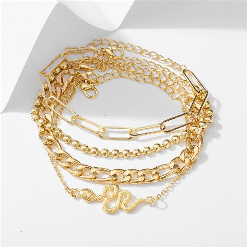 Marvellous Gold Plated Multi Strand Bracelet For Women