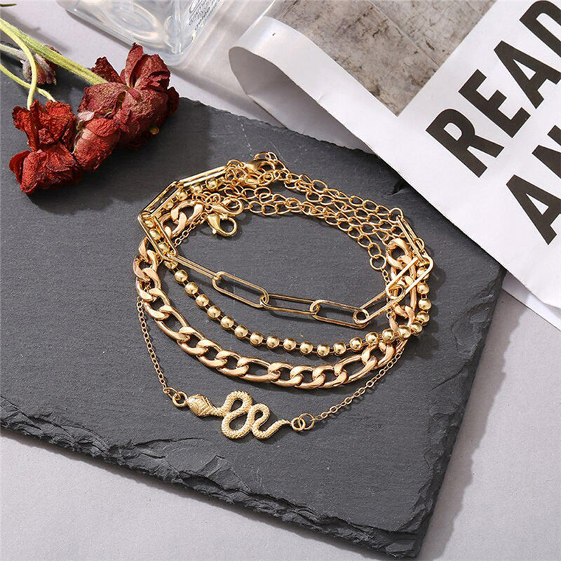 Marvellous Gold Plated Multi Strand Bracelet For Women