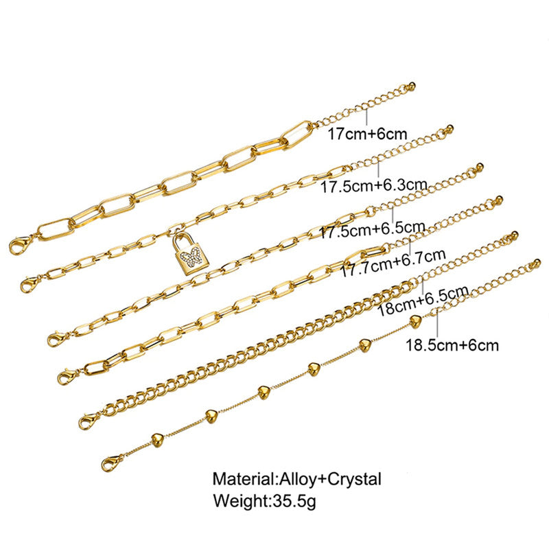 Gold Plated Multi Strand Bracelet For Women