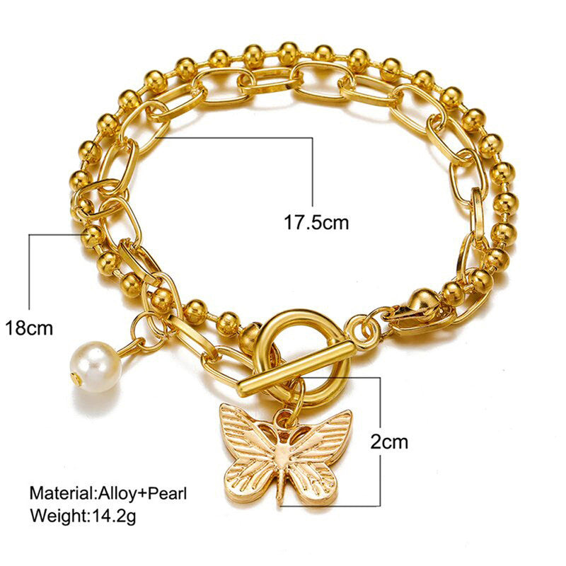 Gold-Toned Gold Plated Butterfly Inspired Bracelet