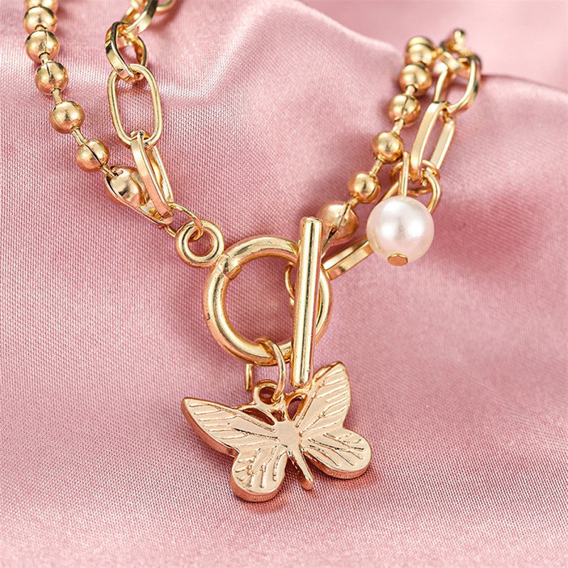 Gold-Toned Gold Plated Butterfly Inspired Bracelet