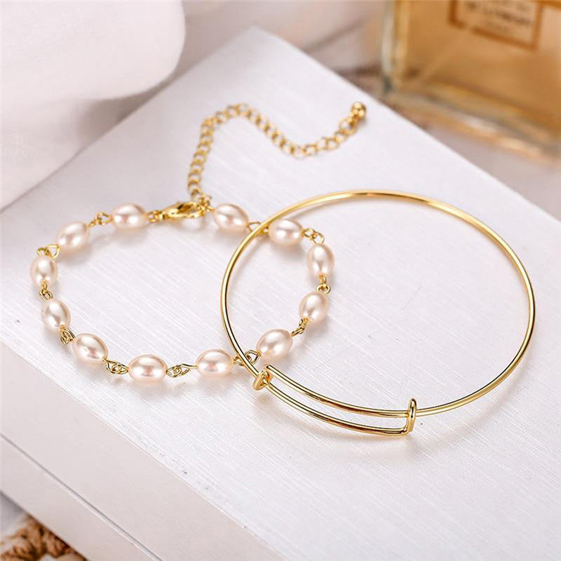 Pearl and Classic Bracelet (Set of 2)