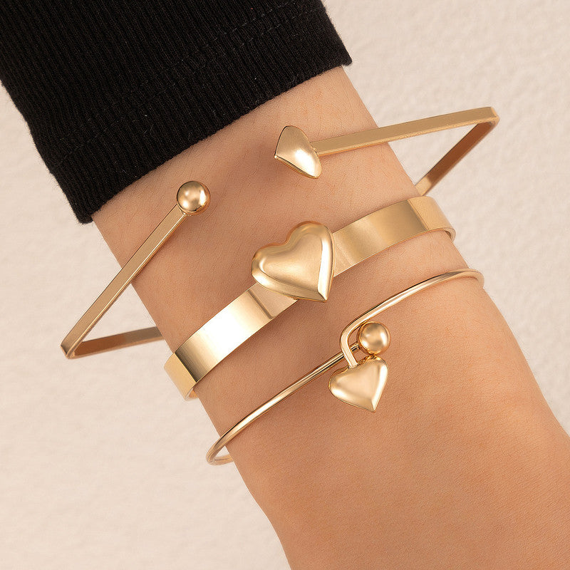 Gold Plated Gold -Toned Stackable Bracelet (Pack of 3)