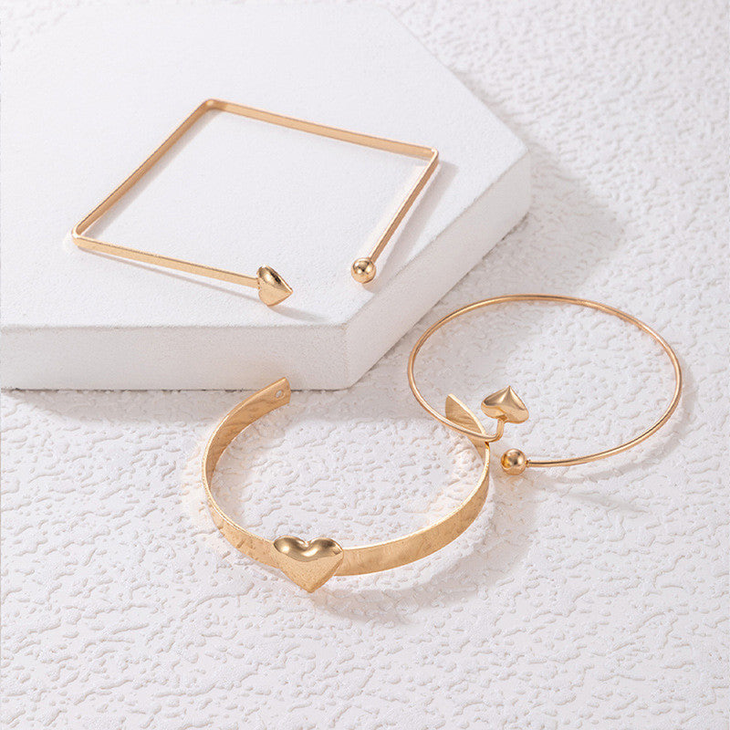 Gold Plated Gold -Toned Stackable Bracelet (Pack of 3)