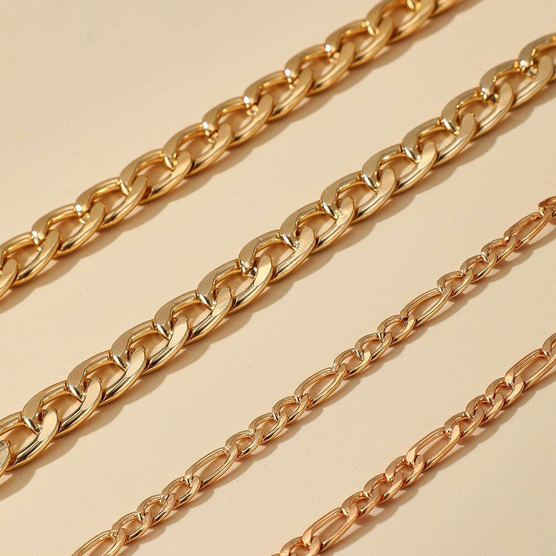 Gold Toned and Gold-Plated Trendy Stackable Bracelet (Pack of 4)