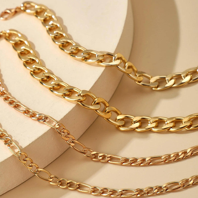 Gold Toned and Gold-Plated Trendy Stackable Bracelet (Pack of 4)