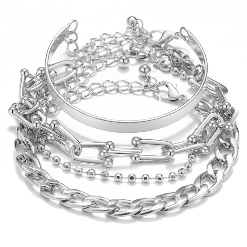 Silver Plated Contemporary Bracelet (Pack of 4)