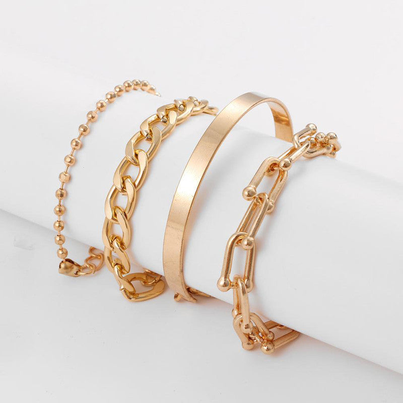 Gold Plated Contemporary Bracelet (Pack of 4) - MySmartBazaar