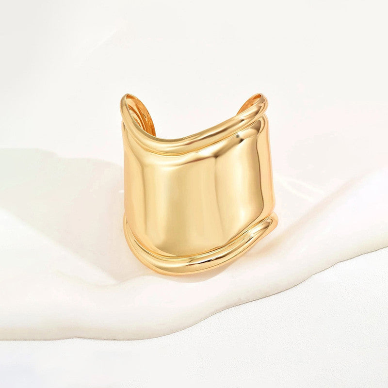 Gold-Plated Bangle-Style Cuff Bracelet For Women And Girls