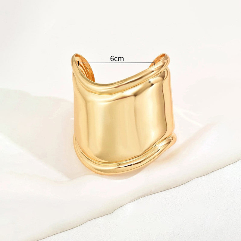 Gold-Plated Bangle-Style Cuff Bracelet For Women And Girls