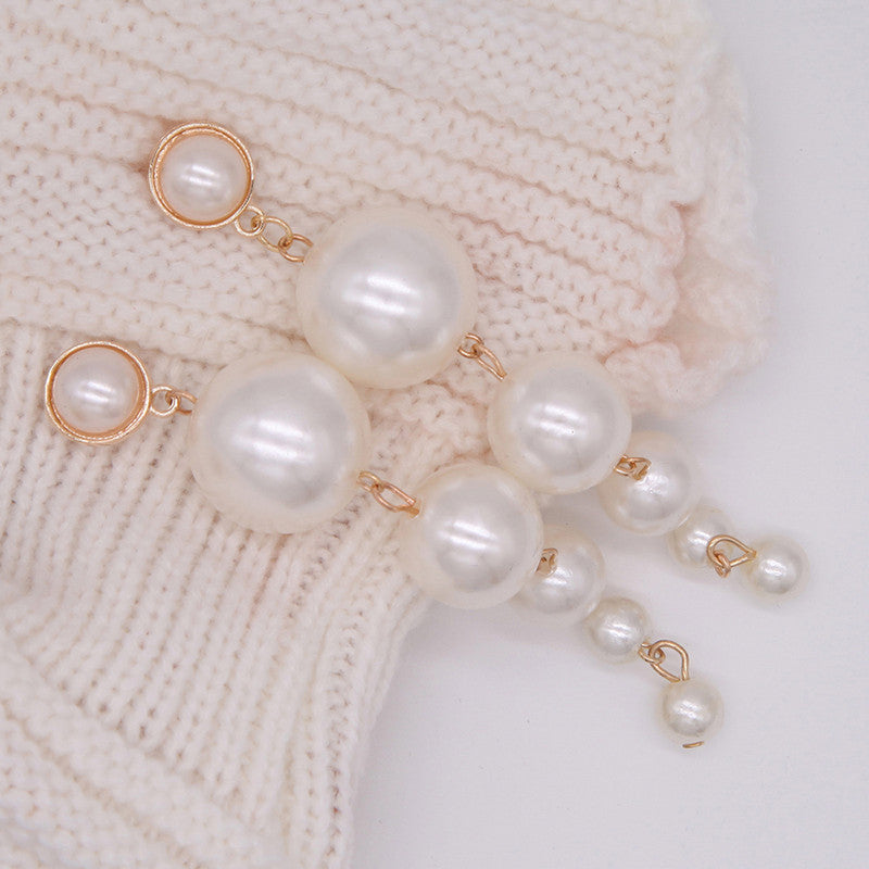 Scintillating Chunky Statement Pearl Drop Earrings For Women and Girls