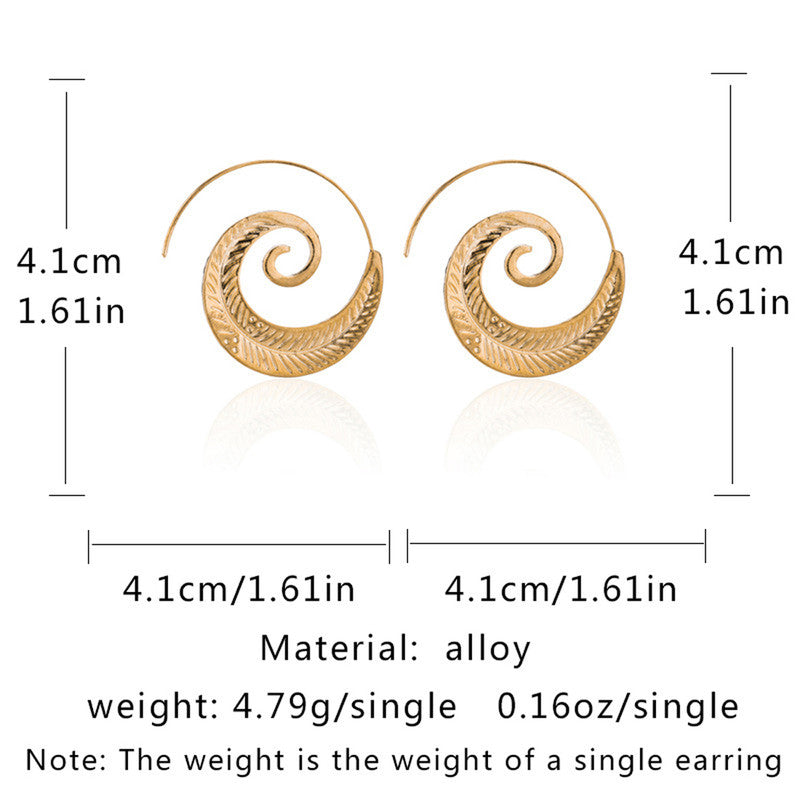 Spiral Gold Plated Circular Hoop Earrings