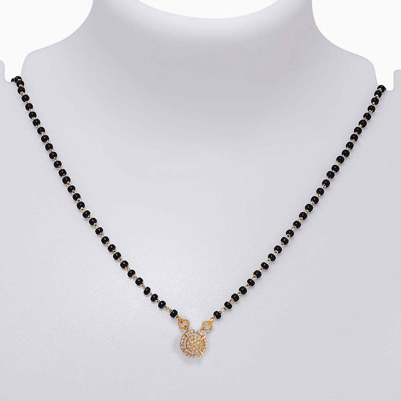 Gold Plated Round Shaped Mangalsutra with Chain for Women