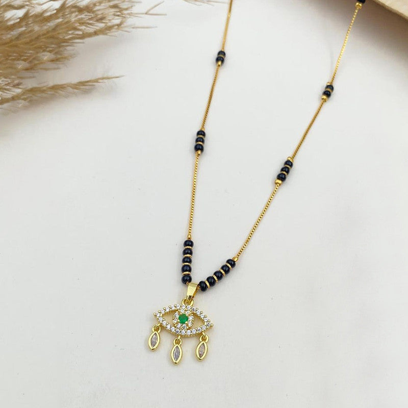 Gold Plated Evil Eye Shaped Mangalsutra with Chain for Women