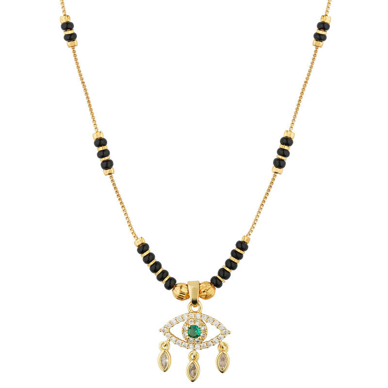 Gold Plated Evil Eye Shaped Mangalsutra with Chain for Women