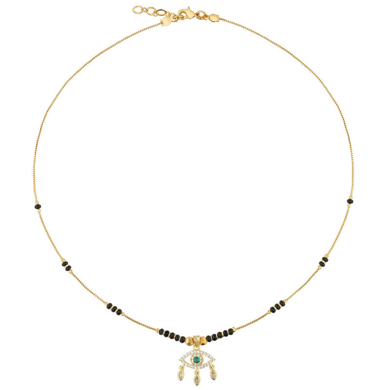 Gold Plated Evil Eye Shaped Mangalsutra with Chain for Women