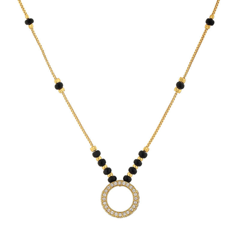 Gold Plated Round Shaped Mangalsutra with Chain for Women