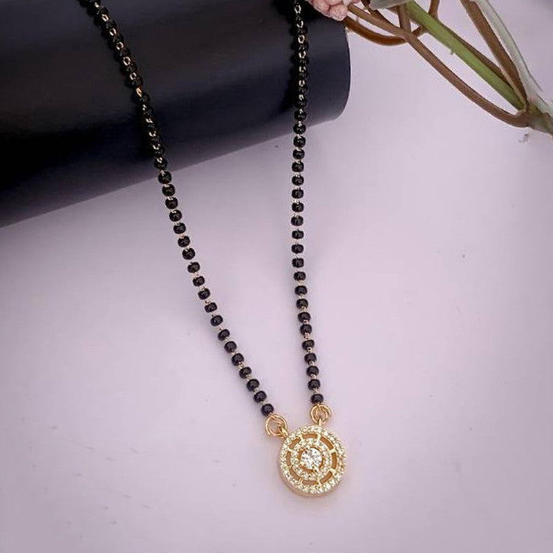 Gold Plated Round Shaped Mangalsutra with Chain for Women