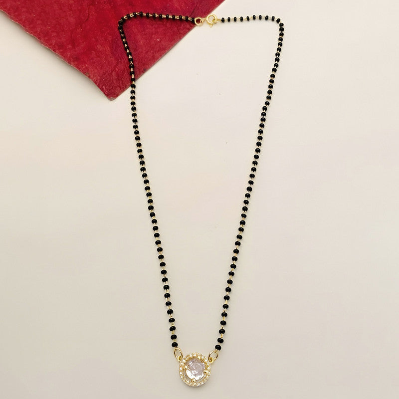 Gold Plated Round Shaped Mangalsutra with Chain for Women