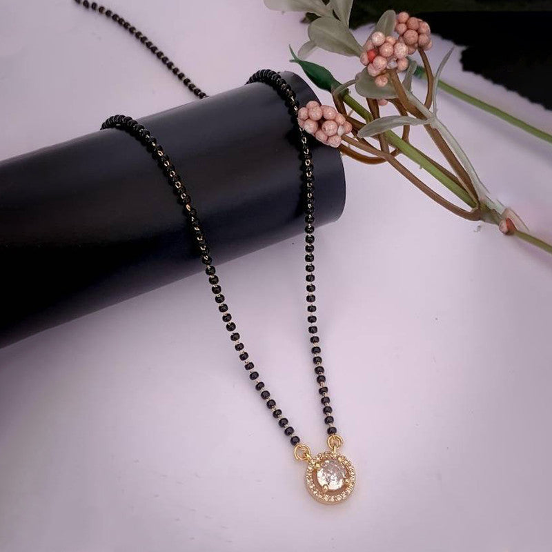 Gold Plated Round Shaped Mangalsutra with Chain for Women