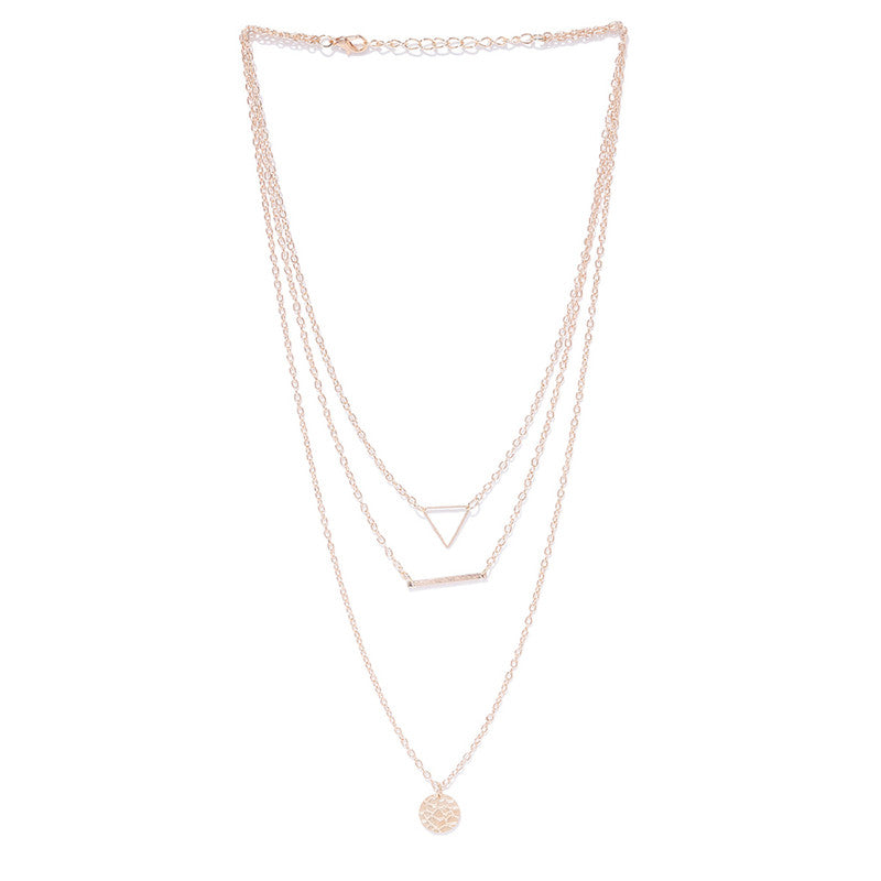 Fashionable Geometric Multi Layered Ravishing Necklace For Women