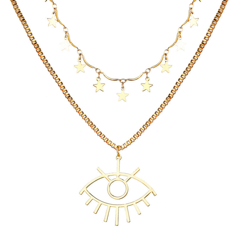 Wonderful Eyes Design Gold Plated Necklace For Women