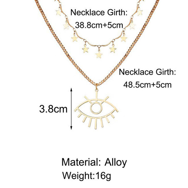 Wonderful Eyes Design Gold Plated Necklace For Women