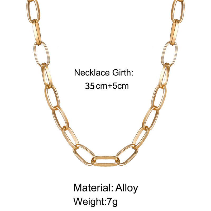 Glitzy Bold Chain Gold Plated Necklace For Women