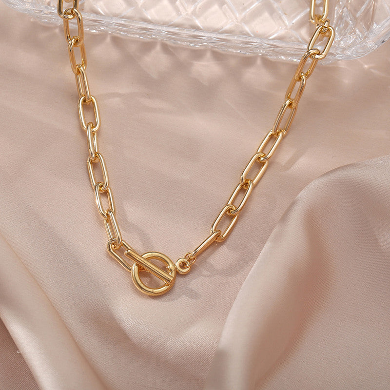 Amazing Lock Bold Gold Plated Necklace For Women