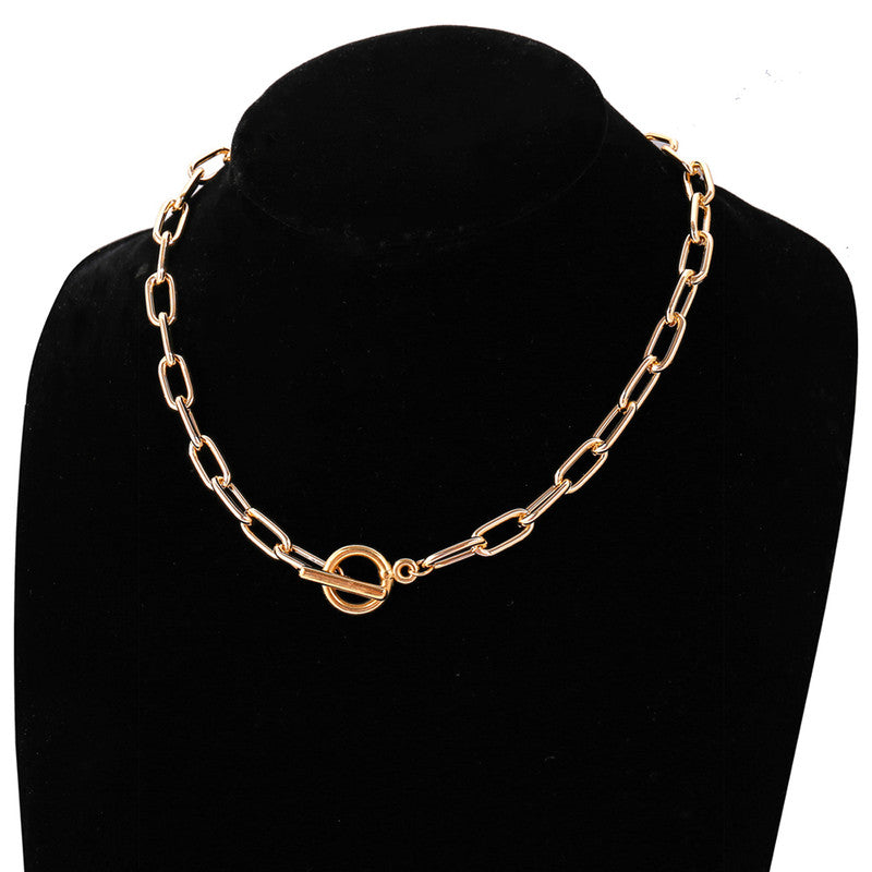 Amazing Lock Bold Gold Plated Necklace For Women