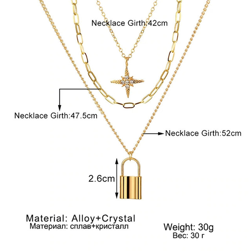 Gold-Toned Gold Plated Layered Necklace For Women - MySmartBazaar