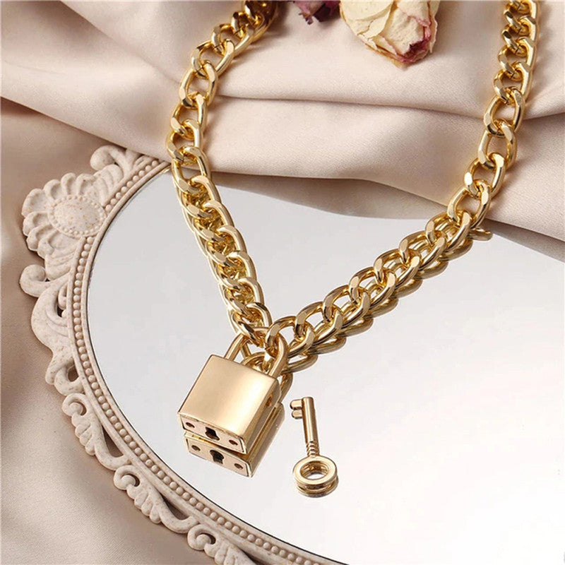 Gold-Toned Gold Plated Layered Necklace For Women