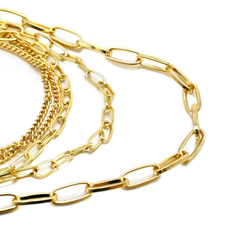 Delicate Gold Plated Multi Layered Necklace Jewellery