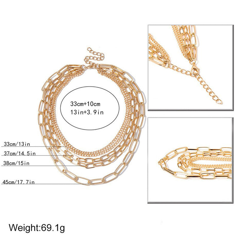 Delicate Gold Plated Multi Layered Necklace Jewellery