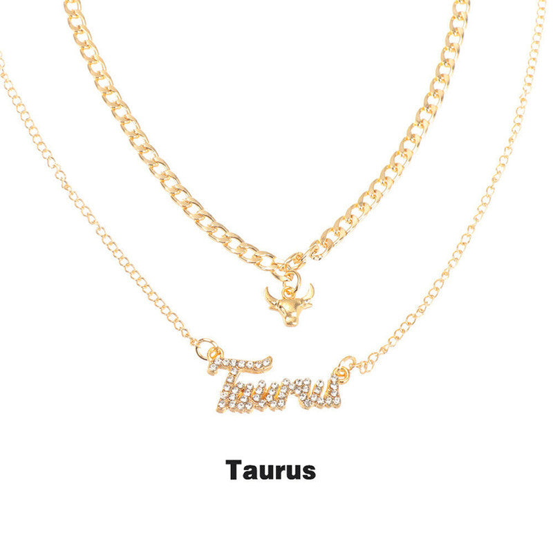 Gold Plated American Diamond Studded Layered Necklace For Women