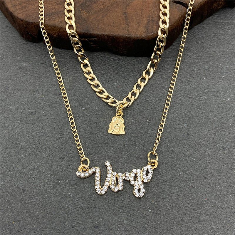 Gold Plated American Diamond Studded Layered Necklace For Women