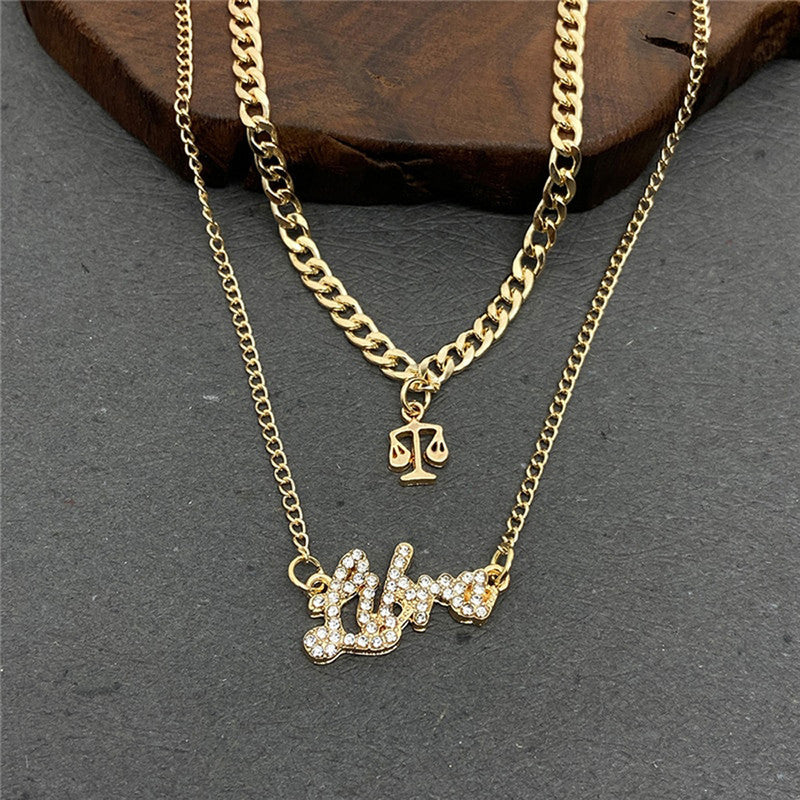 Gold Plated American Diamond Studded Layered Necklace For Women