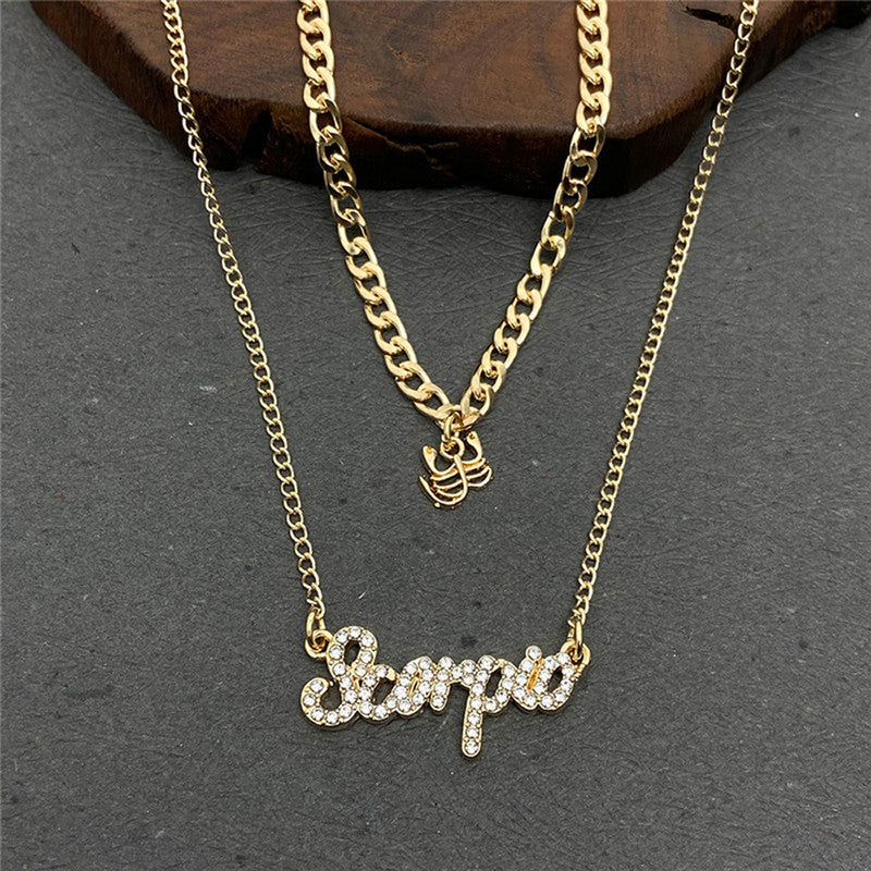 Gold Plated American Diamond Studded Layered Necklace For Women