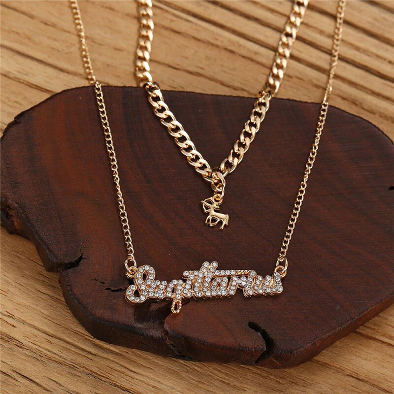 Gold Plated American Diamond Studded Layered Necklace For Women