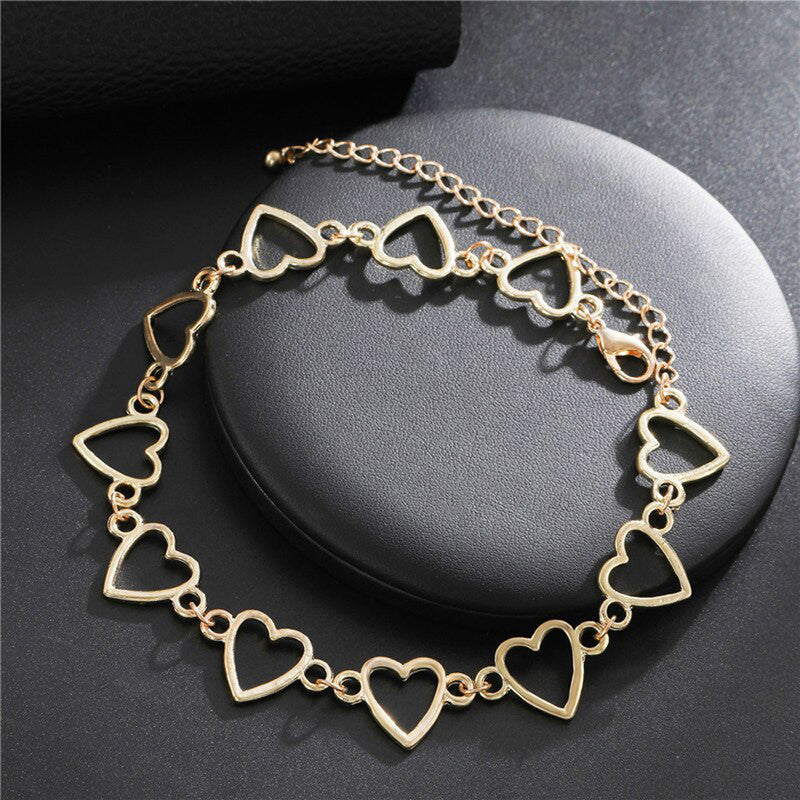 Gold Plated Hearts inspired Classical Choker Necklace For Women