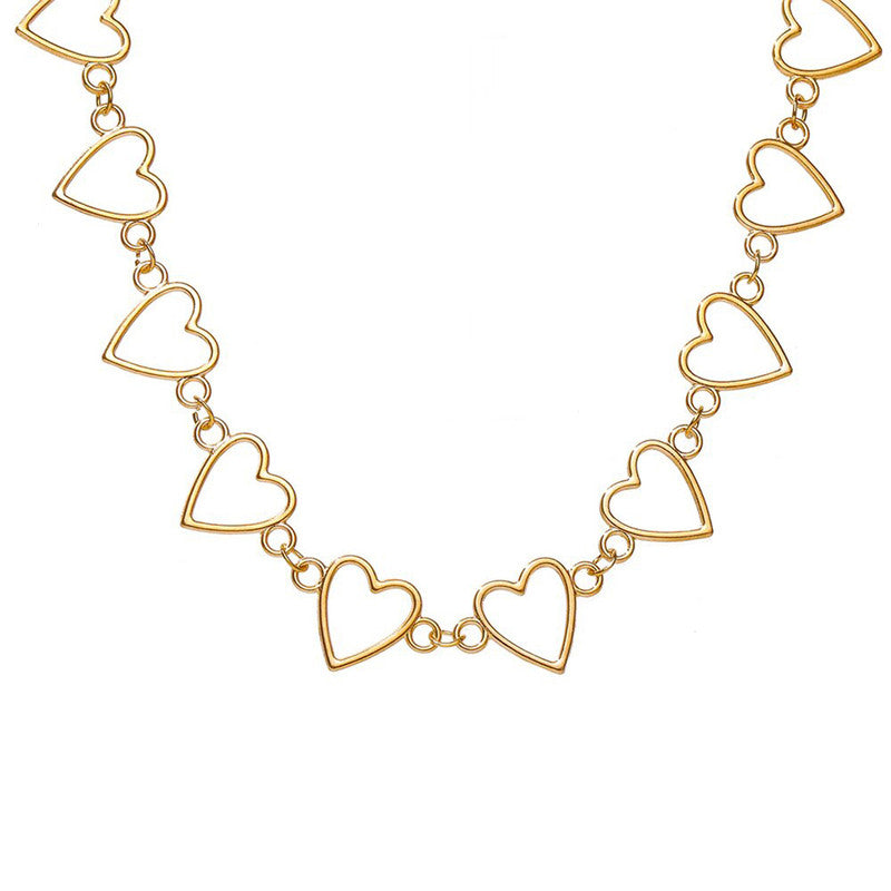 Gold Plated Hearts inspired Classical Choker Necklace For Women