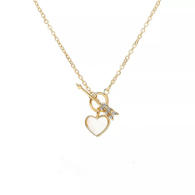 Gold-Toned Gold Plated Heart inspired Necklace For Women